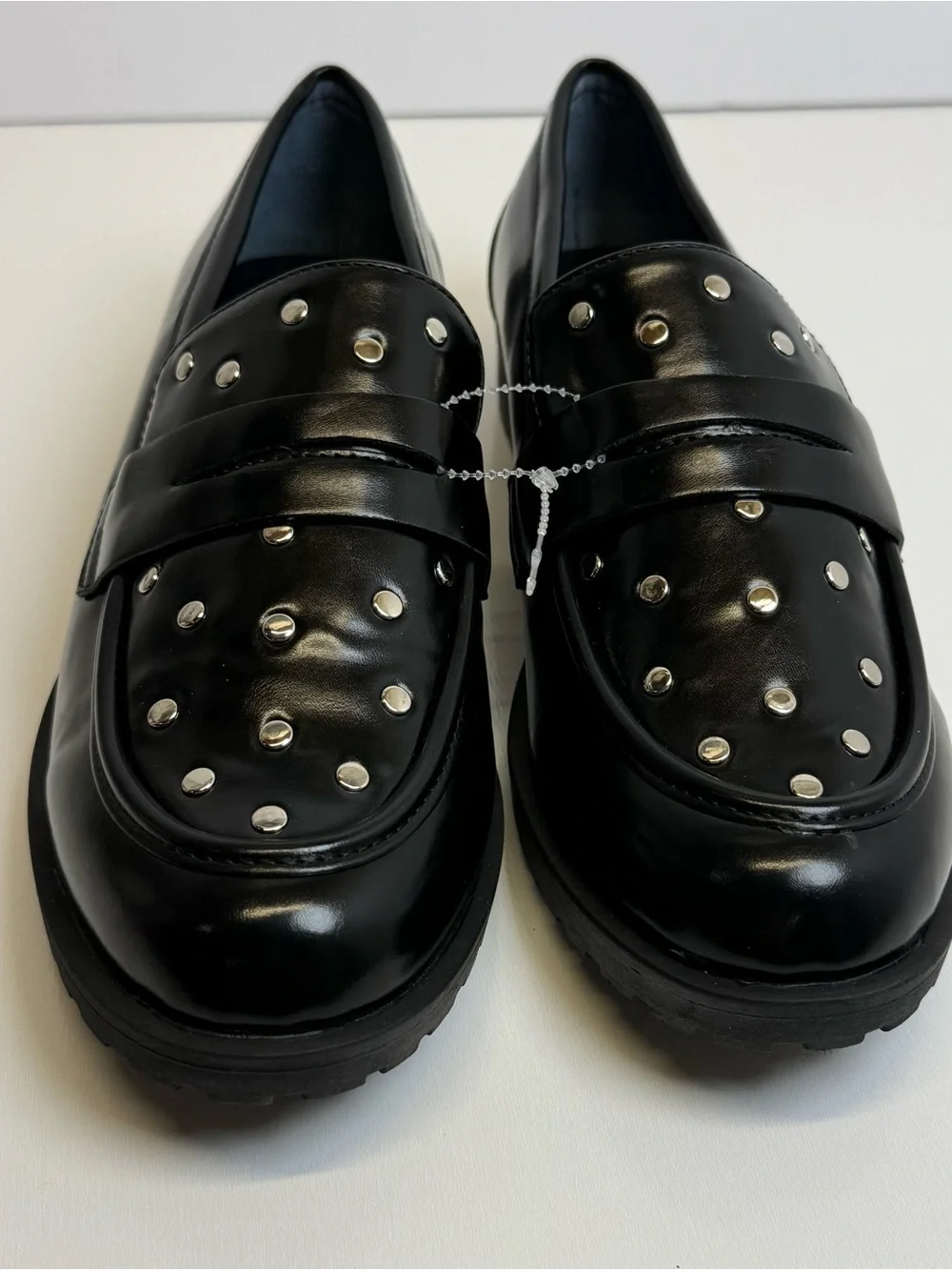 Rebecca Minkoff Diana Womens Flats Penny Loafers Studded 10 Chunky Punk Moc New